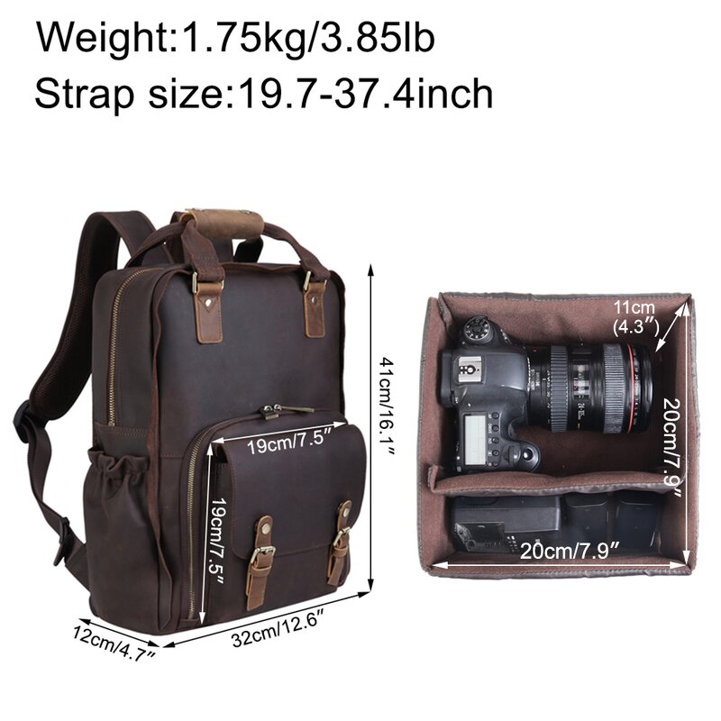 Leather Camera Backpack Manufacturer - Latest Design Customized Logo Hiking Travel