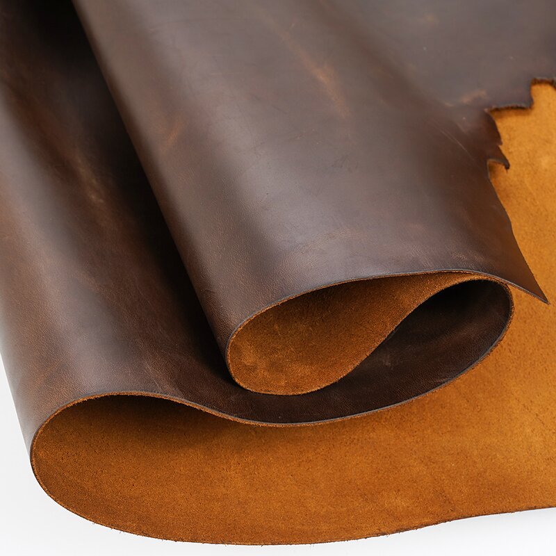 Leather Material Supplier - Full Grain Cowhide Brown Crazy Horse Factory OEM