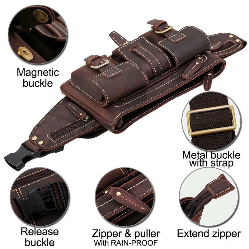 Leather Fanny Pack Supplier - Tiding Custom Brand Logo Color Design Vintage Sport