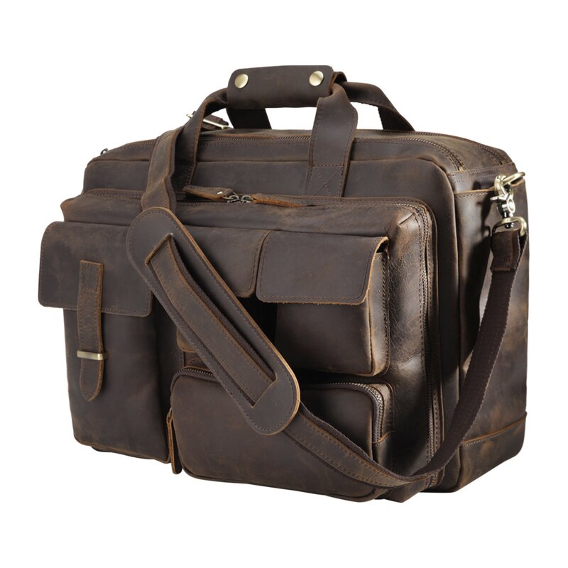 Leather Messenger Briefcase Manufacturer - High Quality Vintage Design Large Genuine