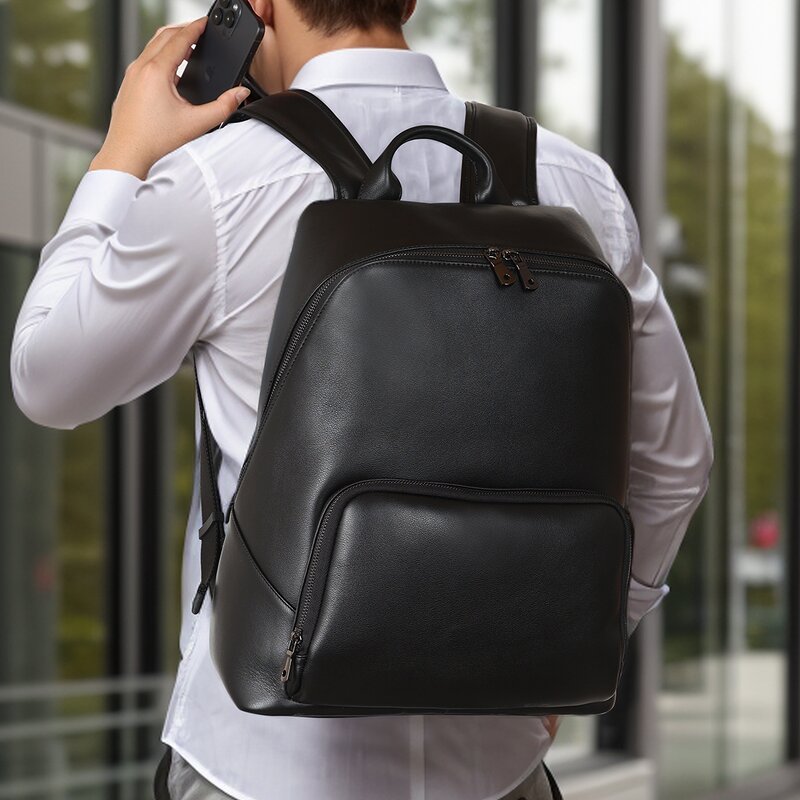 Leather Laptop Backpack Manufacturer - 2025 New Arrival Fashion Style Cowhide Computer