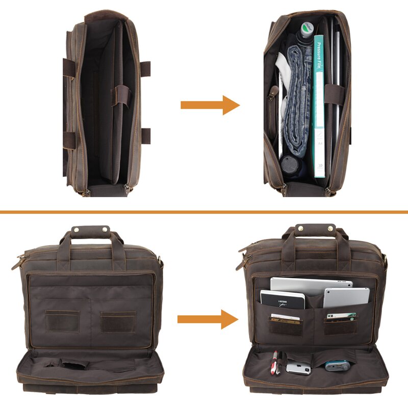 Leather Messenger Briefcase Manufacturer - High Quality Vintage Design Large Genuine