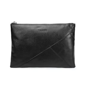 Leather Clutch Wrist Bag Supplier - Fashion Design Customize Durable Genuine Black