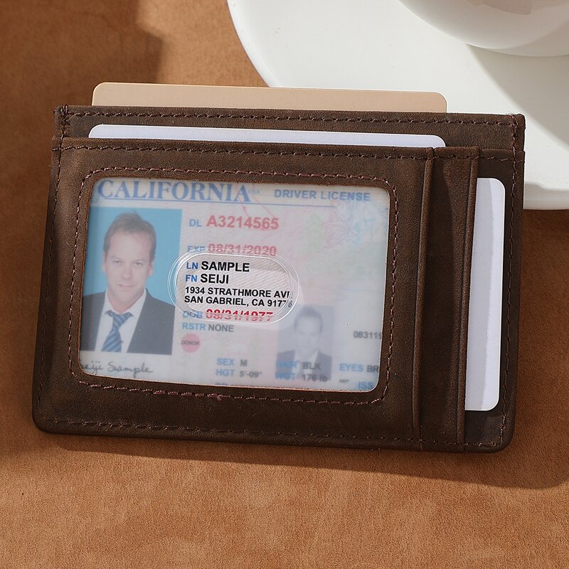 Leather Card Case Supplier - Hot Sale Design Rfid Blocking Genuine ID Card