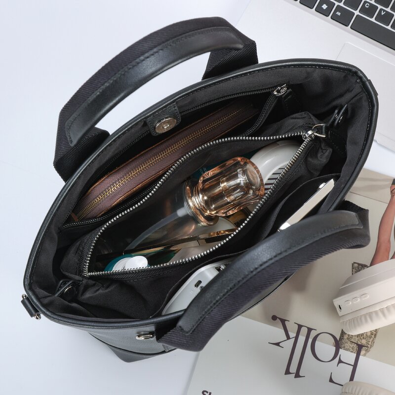 Leather Shoulder Bag Supplier - Black Fashion Famale Real Genuine Crossbody Full