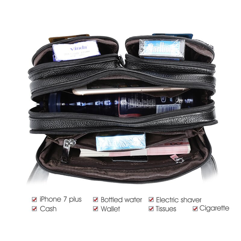 Leather Fanny Pack Supplier - ODM OEM Custom Logo Design Style High Quality Black