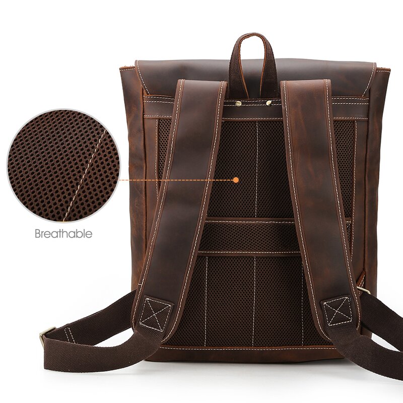 Leather Laptop Bag Supplier - Hot Sale High Quality Genuine Men Retro Vintage
