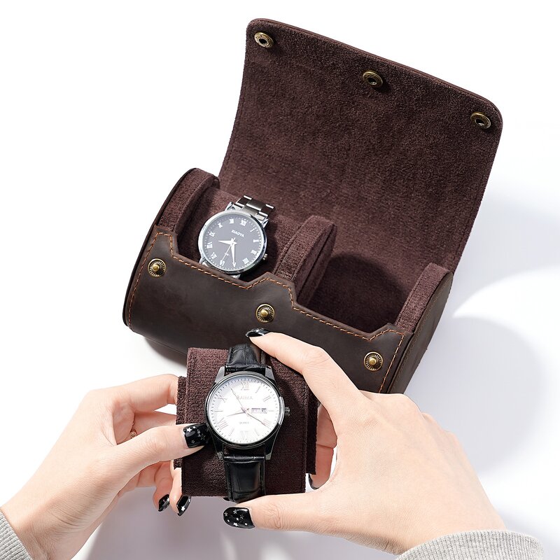 Leather Watch Box Supplier - Custom Logo Full Grain Luxury Watch Case Holder