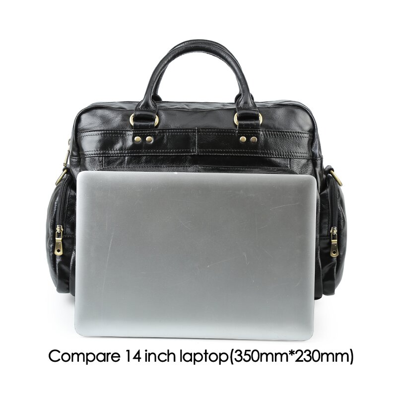 Leather Travel Tote Supplier - TIDING Factory Wholesale Custom Black Large Capacity