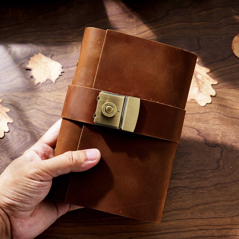 Leather Diary Journal Supplier - Vintage Tally Book Full Grain Manuscript with Lock