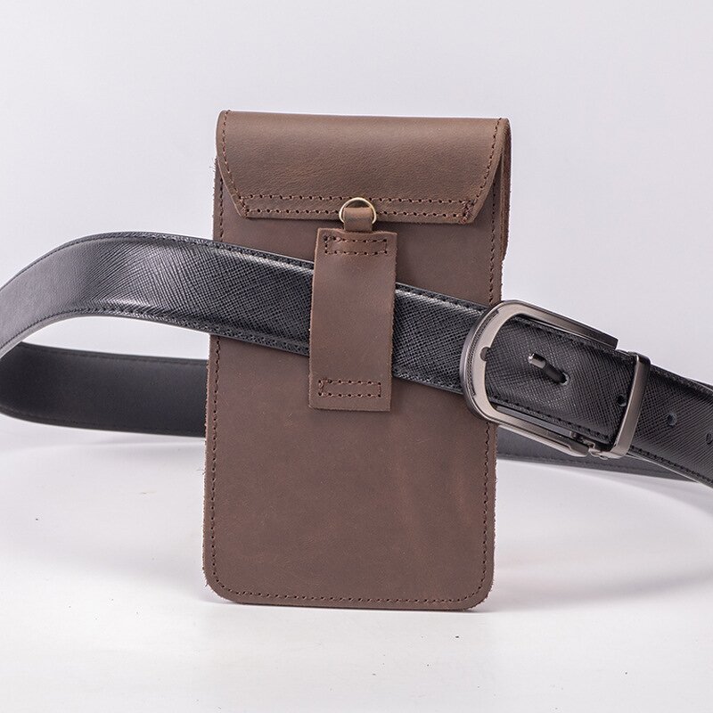 Leather Waist Bag Supplier - Vintage Crazy Horse Handcrafted Genuine Multifunctional