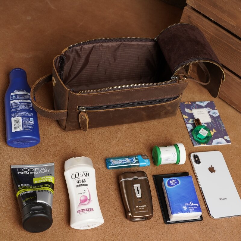 Leather Travel Toiletry Bag Manufacturer - Wholesale Genuine Large Capacity Makeup