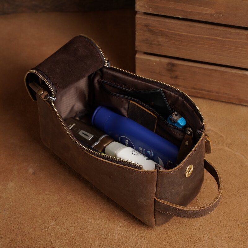 Leather Travel Toiletry Bag Manufacturer - Wholesale Genuine Large Capacity Makeup