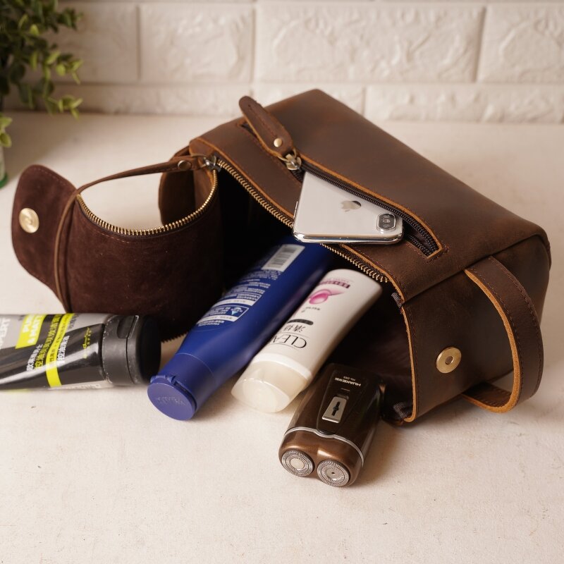 Leather Travel Toiletry Bag Manufacturer - Wholesale Genuine Large Capacity Makeup