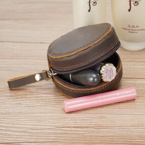 Leather Coin Purse Supplier - TIDING Vintage Unisex Retro Small Purse OEM