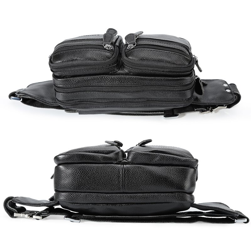 Leather Fanny Pack Supplier - ODM OEM Custom Logo Design Style High Quality Black