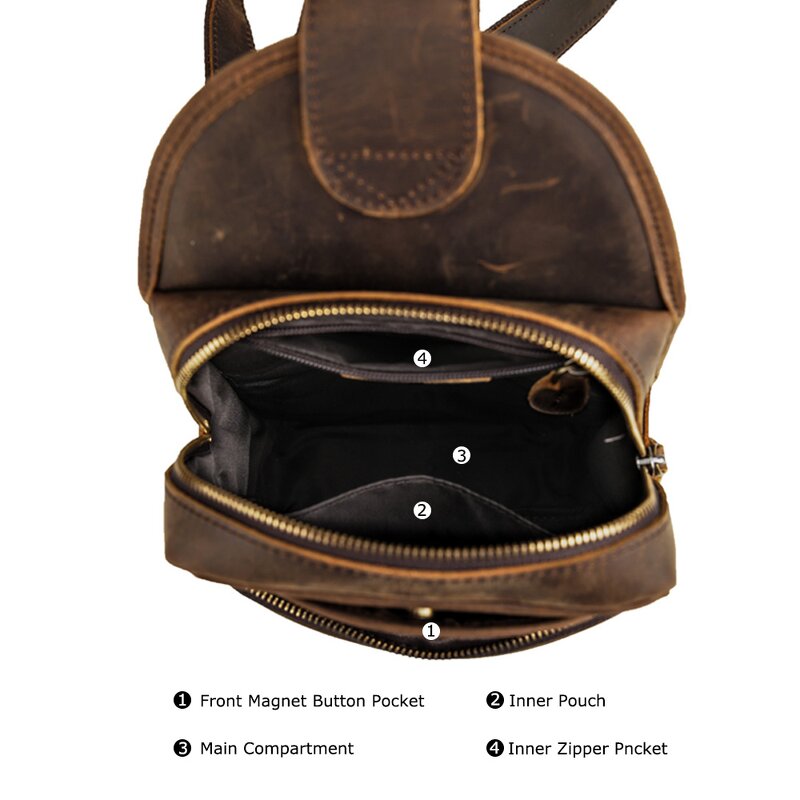 Leather Chest Bag Manufacturer - Custom Design Own Style Type Vintage Style Men