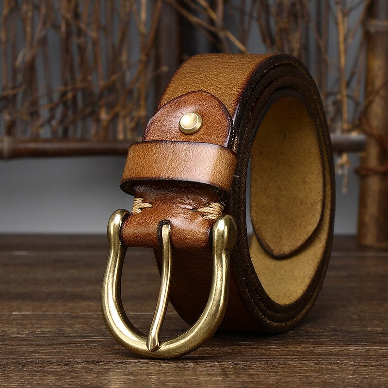 Leather Belts Manufacturer - Vintage Business Man 3.8cm Wide Genuine Full Grain