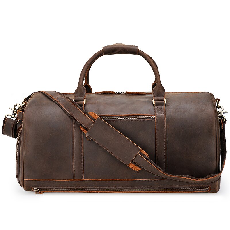 Leather Travel Duffle Bag Manufacturer - TIDING Vintage Large Capacity Weekender