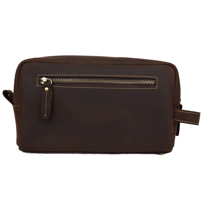 Leather Cosmetic Toiletry Bag Manufacturer - Factory Supply Crazy Horse Full Grain
