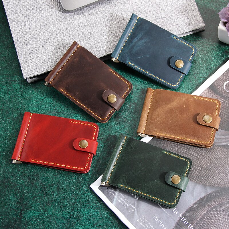 Leather Cardholder Wallet Manufacturer - Multicolor Cowhide Slim Full Grain with Clip