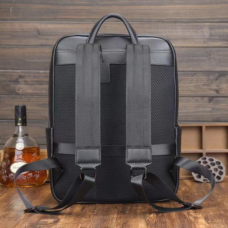 Leather Backpack Manufacturer - Hot Selling Low Price Black Full Grain Business
