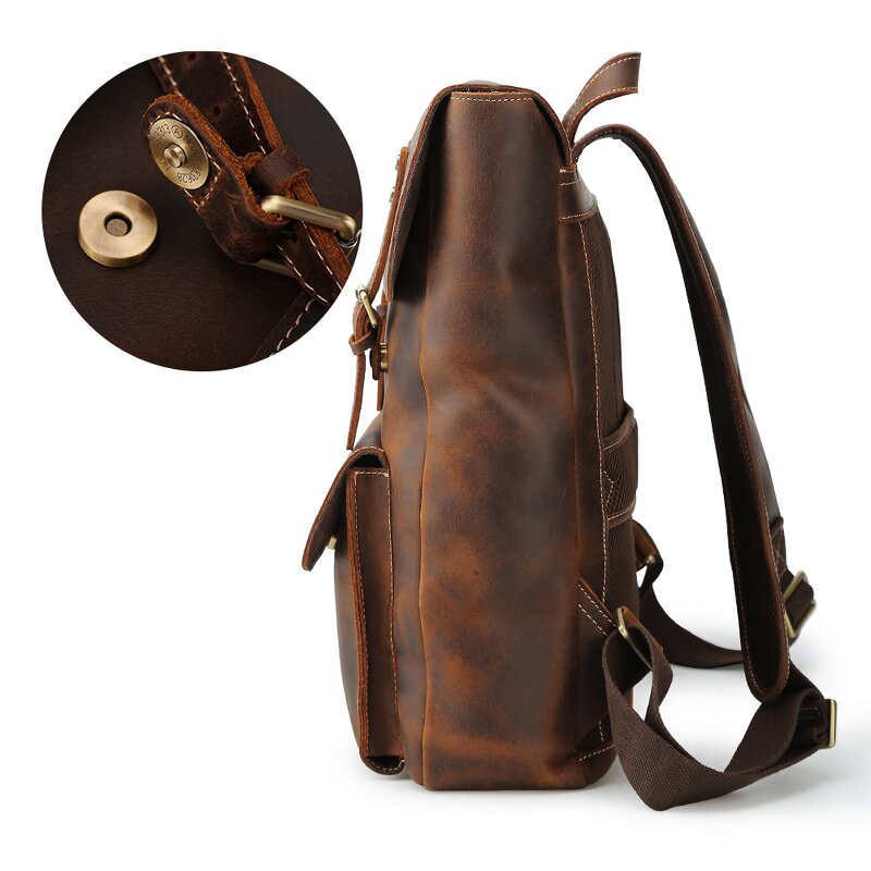 Leather Laptop Bag Supplier - Hot Sale High Quality Genuine Men Retro Vintage