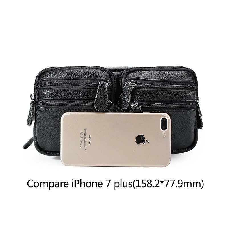 Leather Fanny Pack Supplier - ODM OEM Custom Logo Design Style High Quality Black