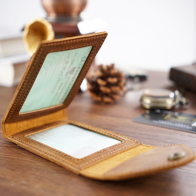 Leather Cardholder Manufacturer - Custom Brand Logo Color Multicolor Crazy Horse