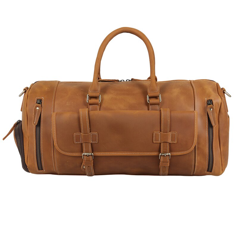 Leather Travel Duffel Manufacturer - TIDING Brown Custom Mens Full Grain Genuine