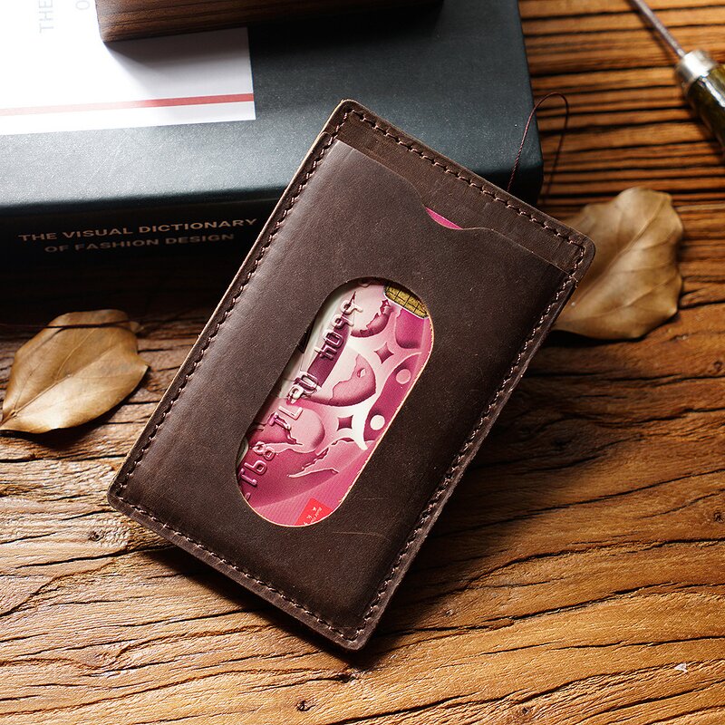 Leather Cardholder Manufacturer - Factory Wholesale OEM ODM Custom Color Crazy Horse
