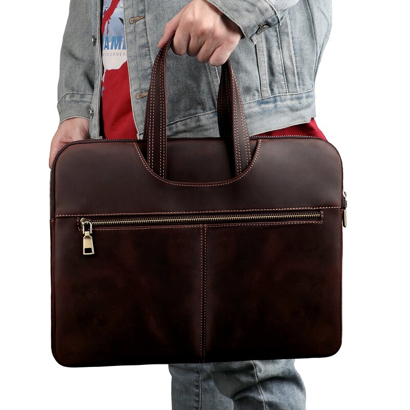 Leather Business Bag Manufacturer - New Design Simple Style Genuine Laptop