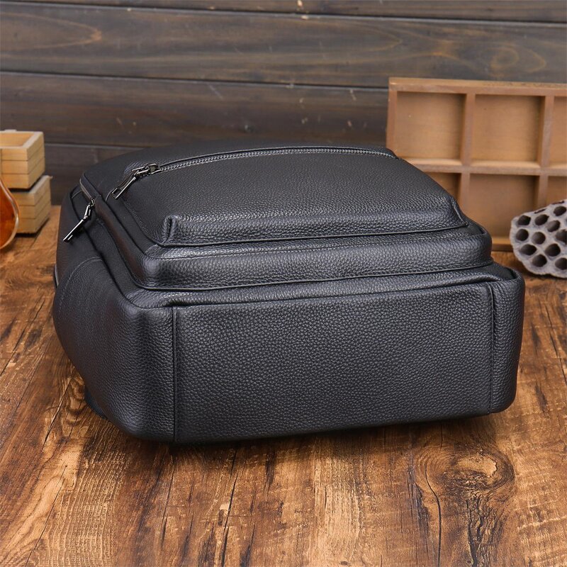 Leather Backpack Supplier - Factory Drop Shipping Low Price Black Full Grain