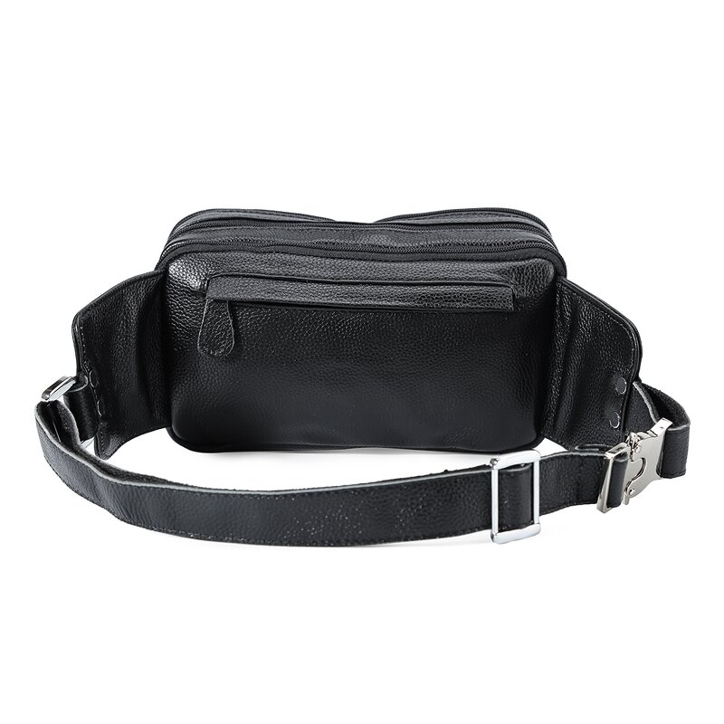 Leather Fanny Pack Supplier - ODM OEM Custom Logo Design Style High Quality Black