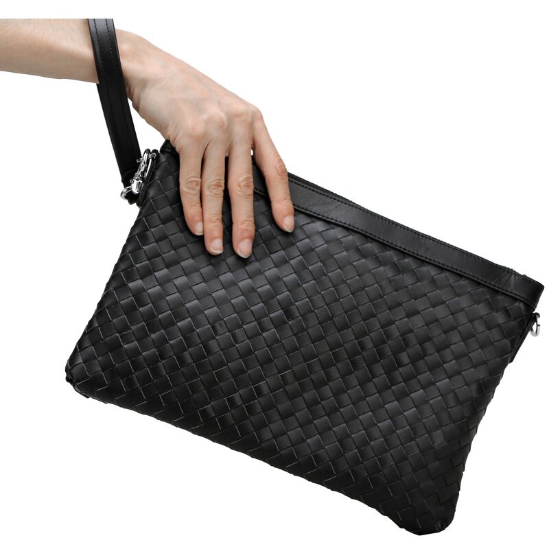 Leather Business Clutch Bag Supplier - Fashion Design Wholesale Real Genuine Black