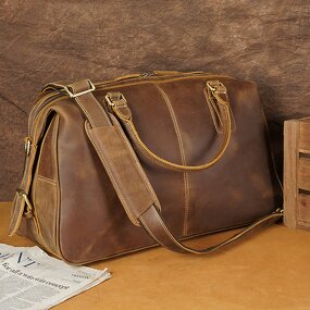Leather Duffel Bag Supplier - Big Volumes Crazy Vintage Crazy Horse for Men Retro