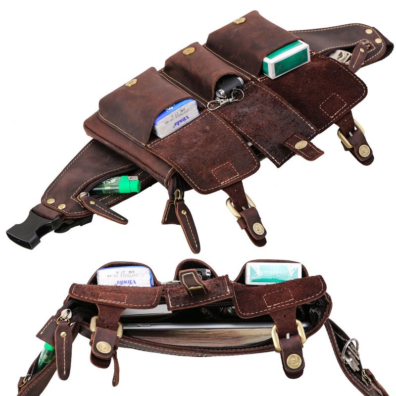 Leather Fanny Pack Supplier - Tiding Custom Brand Logo Color Design Vintage Sport