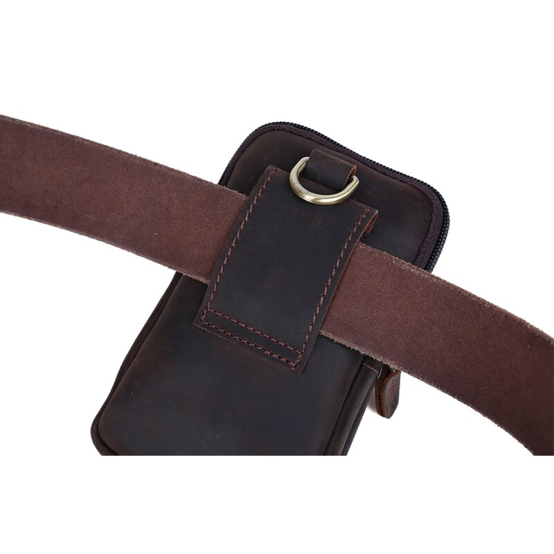 Leather Waist Belt Pouch Supplier - TIDING Brand Custom Vintage Men Outdoor Hiking