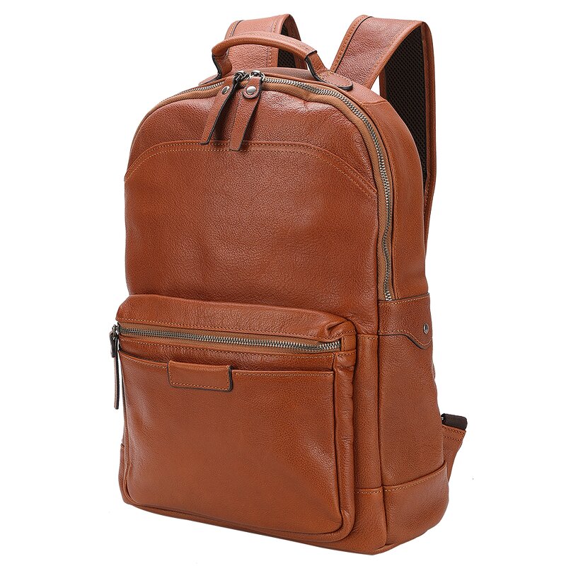 Leather Backpack Supplier - Hot Selling Brown Full Grain for Student Laptop