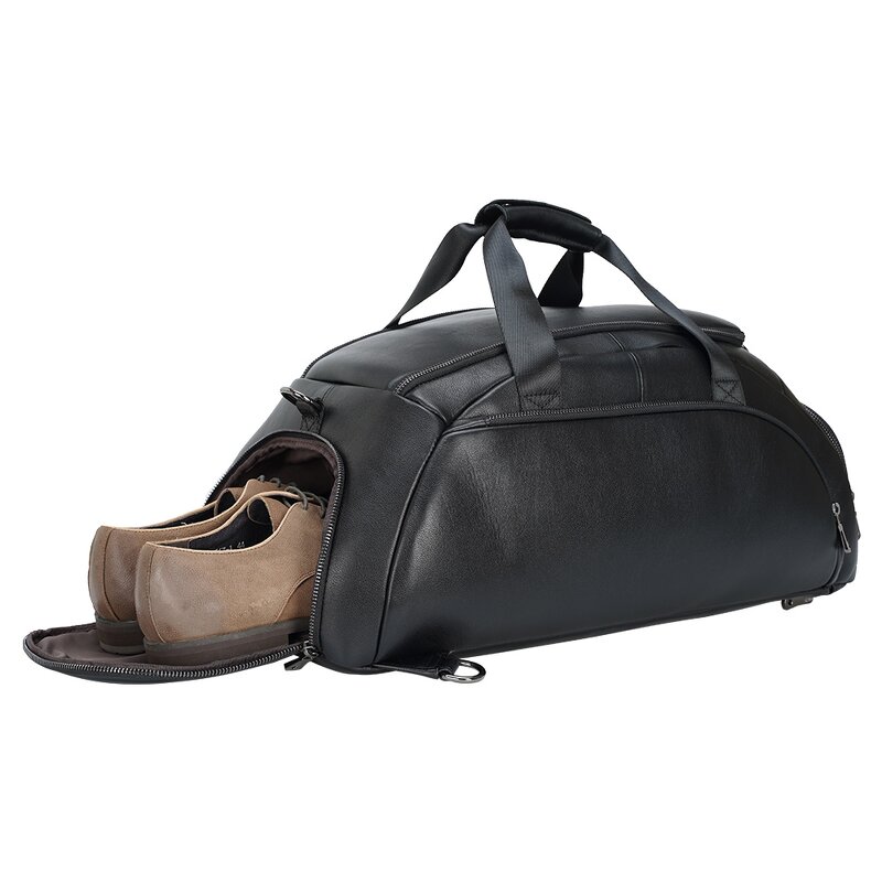 Leather Backpack Supplier - Factory Supply Fashion Design Black Real Bull Cowhide