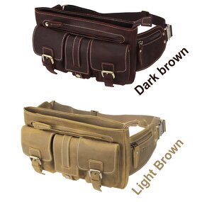 Leather Waist Bag Manufacturer - Manufacture Wholesale Vintage Light Brown Sport