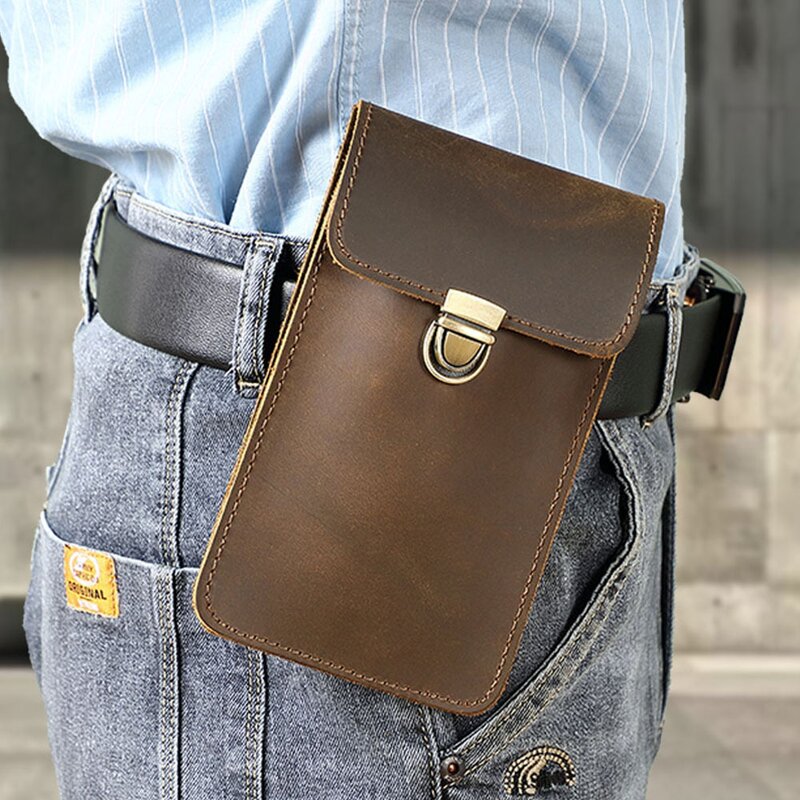 Leather Waist Bag Supplier - Vintage Crazy Horse Handcrafted Genuine Multifunctional