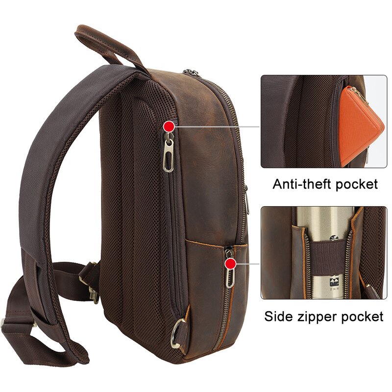 Leather Single Shoulder Bag Supplier - Wholesale Factory Supply Durable Crazy Horse