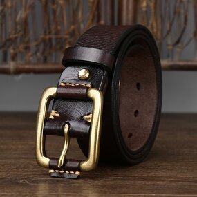 Leather Belts Supplier - Vintage Business Belt for Men 3.8cm Genuine Full Grain
