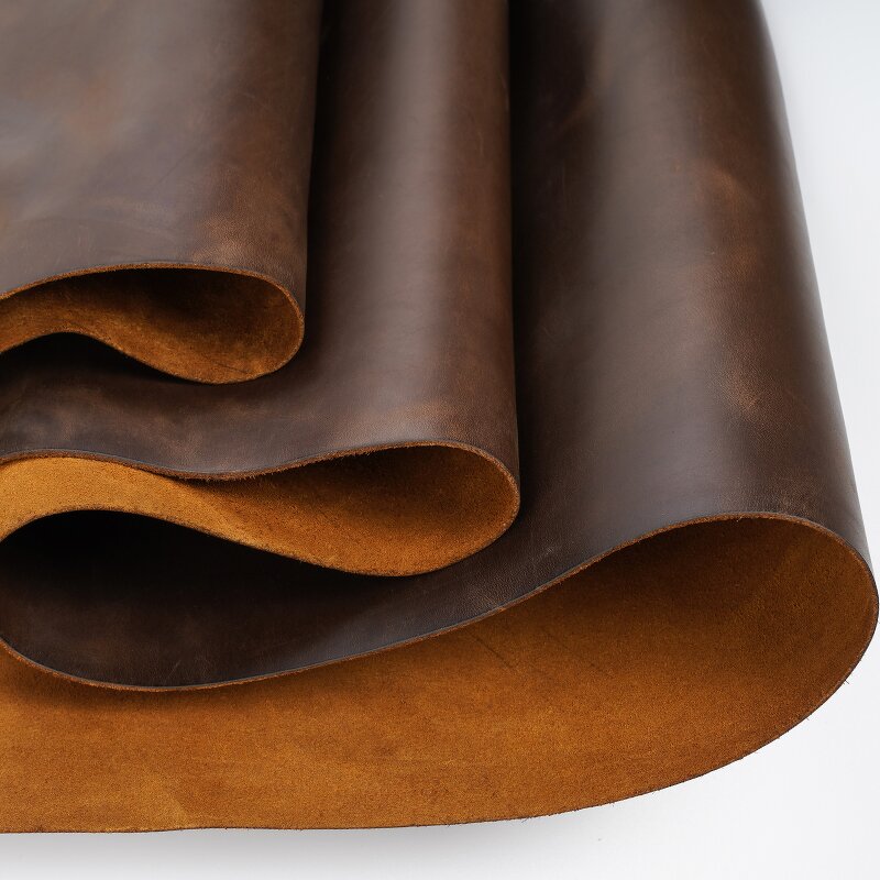 Leather Material Supplier - Full Grain Cowhide Brown Crazy Horse Factory OEM