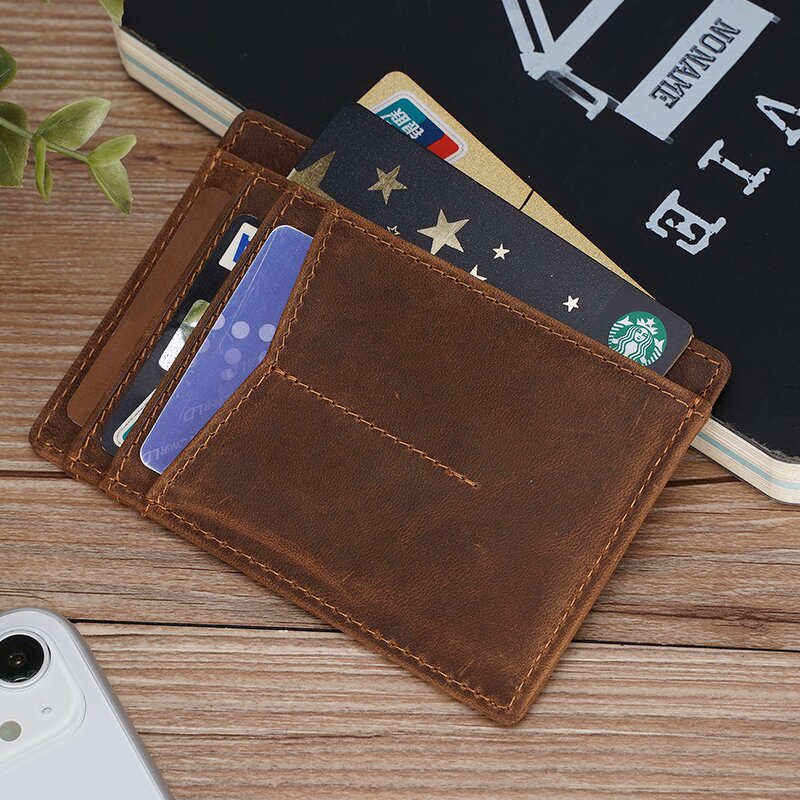 Leather Card Holder Manufacturer - Factory Supply Customize RFID Blocking Crazy