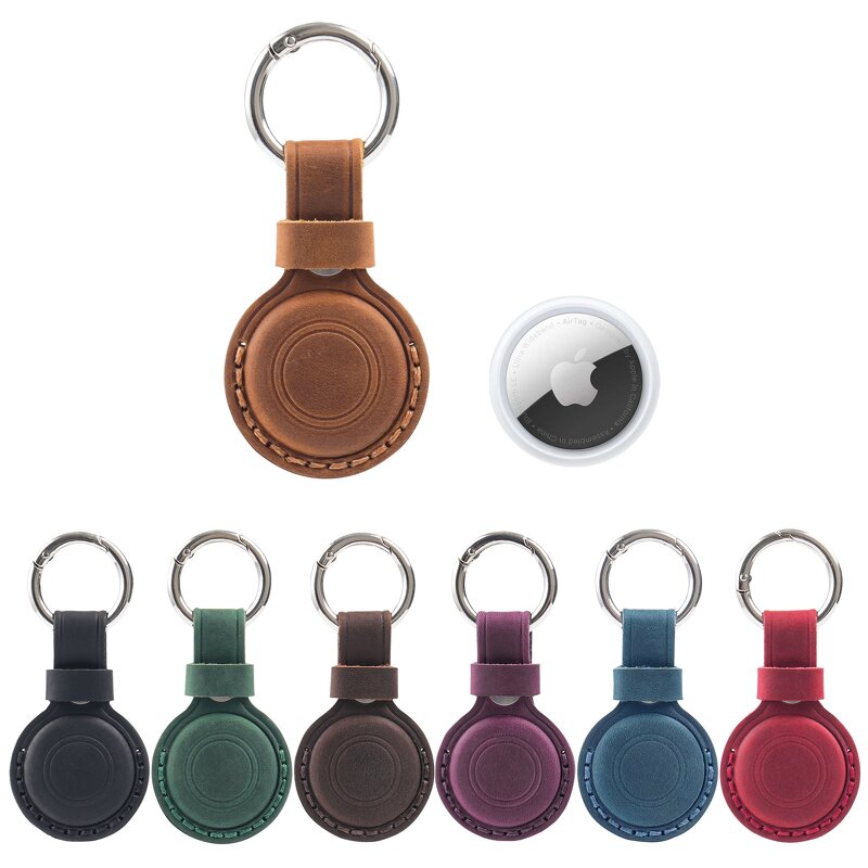 Leather Key Finder Case Manufacturer - Laser Engraving Custom Logo Genuine Full Grain