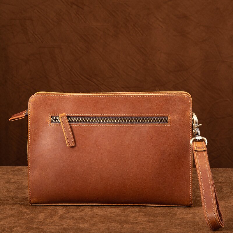 Leather Clutch Bag Manufacturer - New Arrival Full Grain Genuine Crazy Horse Vintage