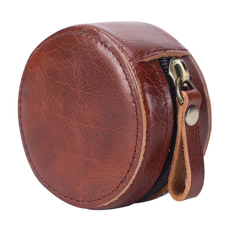 Leather Coin Purse Manufacturer - Unisex Retro Small Purse OEM ODM Genuine Zipper