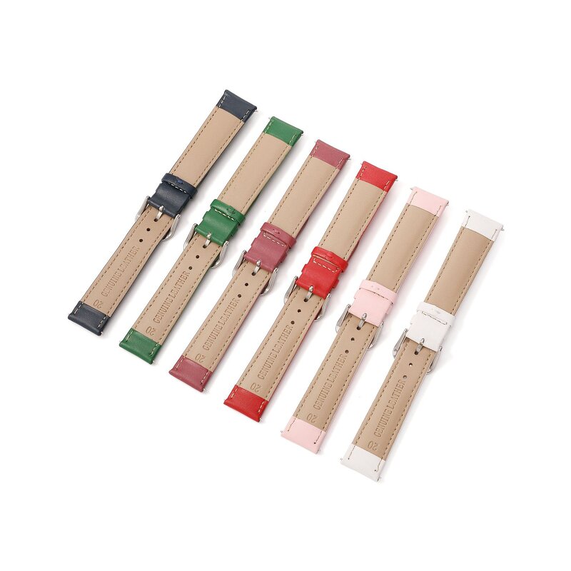 Leather Watch Strap Supplier - Original Factory Cowhide Calfskin White Pink for